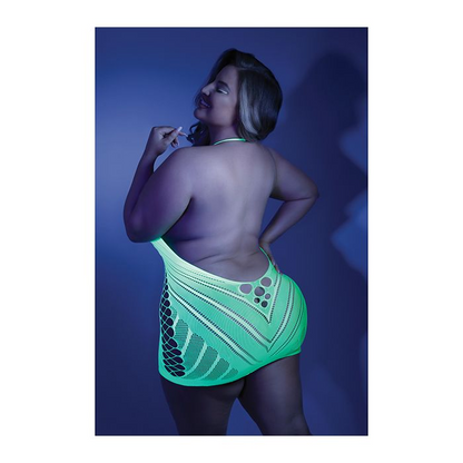 Black Light Net Halter Dress