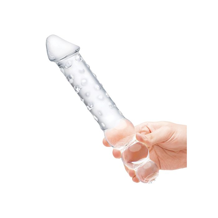12" Double Ended Glass Dildo w/ Beads
